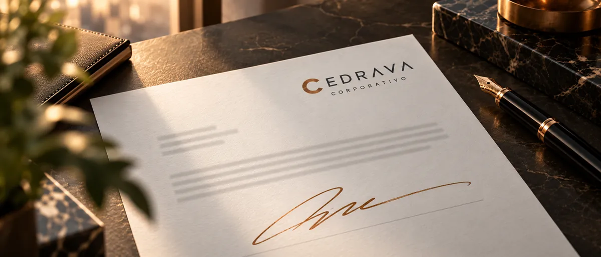 Hoja membretada de CEDRAVA con una firma en tinta cobre