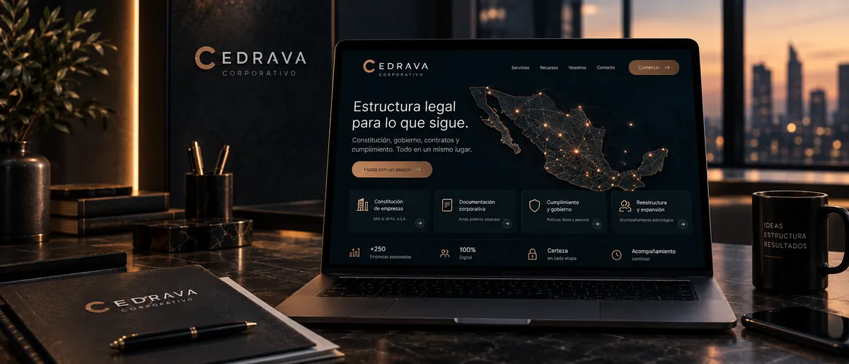 Mapa metálico de México en la pared de CEDRAVA con marcadores de cobertura nacional en cobre